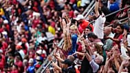 Fans do the wave during the World Cup Group K soccer match between Portugal and Uzbekistan in Houston