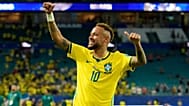 Brazil's Neymar celebrates after the World Cup Group C  match against Scotland in Miami Gardens, Florida, Wednesday, June 24, 2026