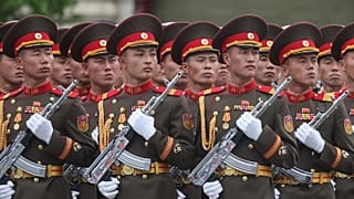 North Korea's servicemen attend the Victory Day military parade in Moscow, Saturday, May 9, 2026.