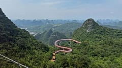 The limestone karsts spread out as far as the eye can see from Ruyi Peak 