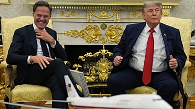 El presidente Donald Trump se reúne con el secretario general de la OTAN, Mark Rutte, en el Despacho Oval de la Casa Blanca, el miércoles 24 de junio de 2026, en Washington. 