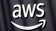 Das AWS-Logo ist bei der Veranstaltung „What’s Next with AWS“ am Dienstag, 28. April 2026, in San Francisco zu sehen.