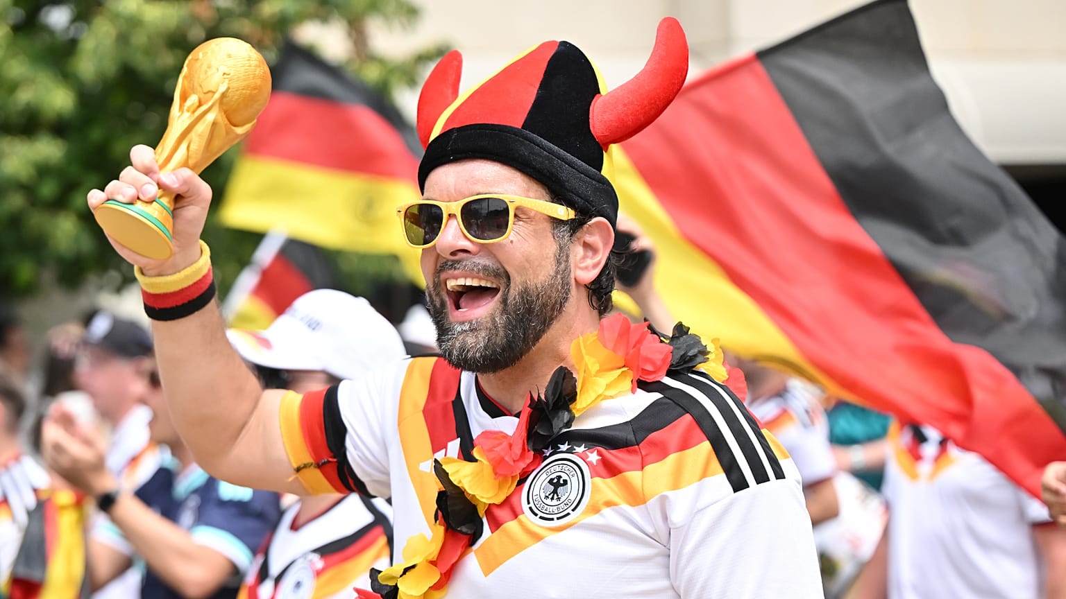 Deutschland-Fans vor dem Spiel gegen die Elfenbeinküste, Toronto. 20.06.2026 (Jon Blacker/The Canadian Press via AP)