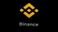 The Binance logo seen on a smartphone.