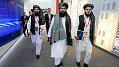 Rusya’nın St. Petersburg kentinde düzenlenen St. Petersburg Uluslararası Ekonomik Forumu’nda Taliban hükümeti temsilcileri.