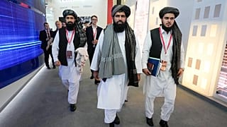 Rusya’nın St. Petersburg kentinde düzenlenen St. Petersburg Uluslararası Ekonomik Forumu’nda Taliban hükümeti temsilcileri.