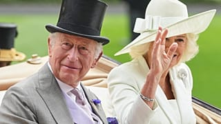 Britain's King Charles and Queen Camilla ride in a carriage as they attend the third day of the Royal Ascot horse race meeting, England, 18 June 2026