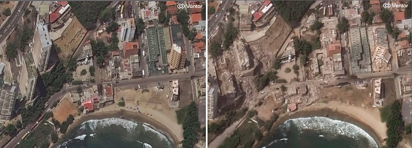 Vor und nach dem Doppelbeben in La Guaira