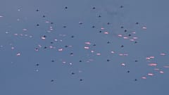 A coordinated swarm of drones advances during a South Korean Air Force exercise on June 23, 2026.