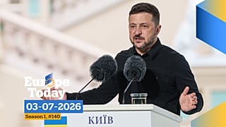 Ukraine's President Volodymyr Zelenskyy speaks to journalists during a joint press conference with NATO Secretary General Mark Rutte in Kyiv, Ukraine.