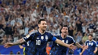 Lionel Messi célèbre son but face à la Jordanie à Arlington, près de Dallas, aux États-Unis, le 27 juin 2026.