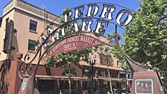 The entrance to the San Pedro Square area in San Jose, 3 June, 2018
