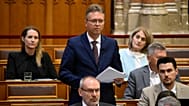 Hankó Balázs volt kulturális miniszter, a Fidesz képviselője az Országgyűlés ülésén június 16-án