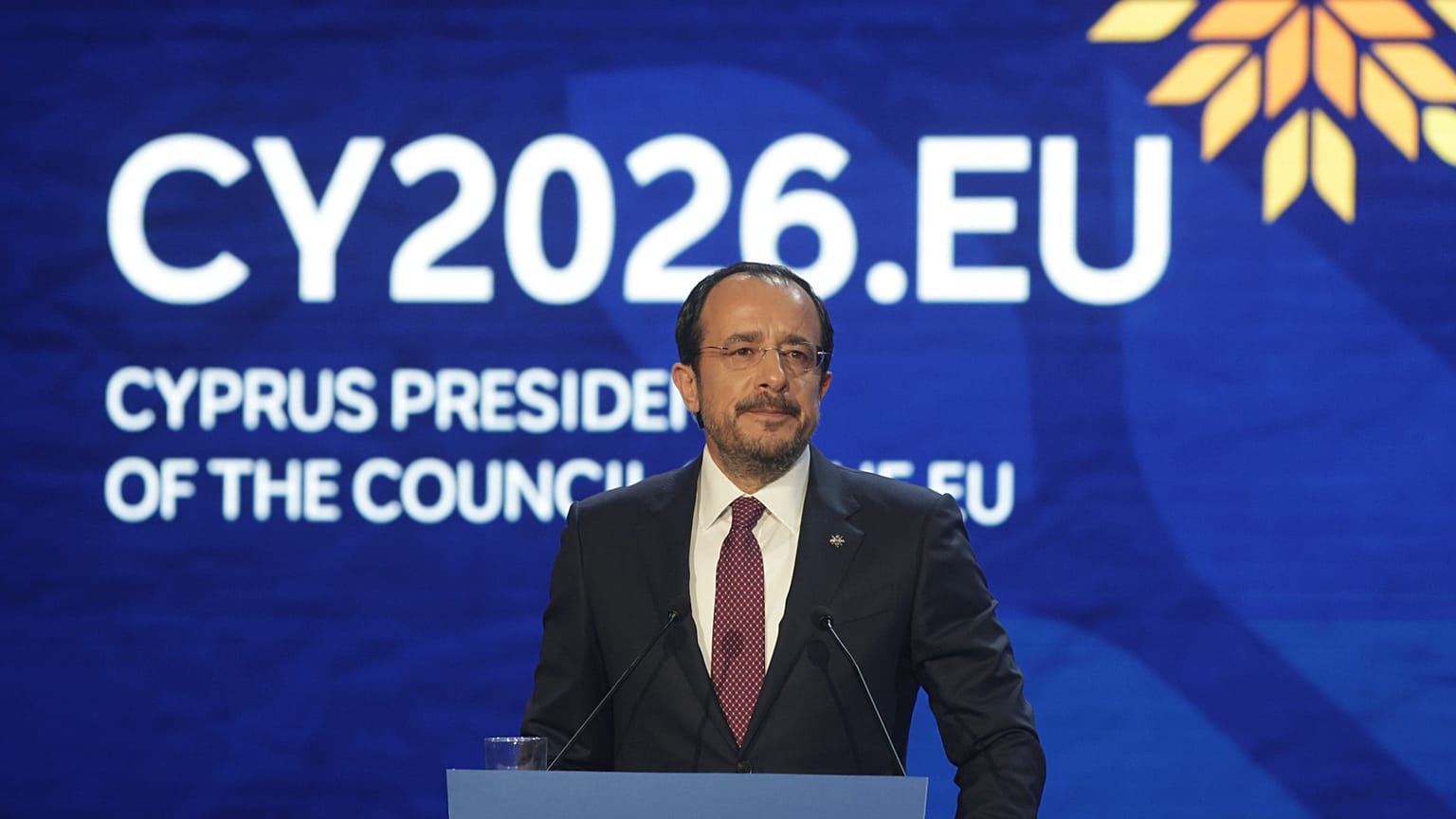 Nikosz Christodoulides a ciprusi elnökség megnyitó ünnepségén
