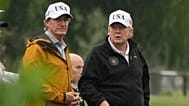 Donald Trump and Interior Secretary Doug Burgum tour the East Potomac Park golf course - Sunday 28 June 2026