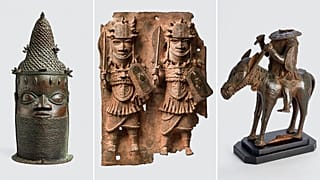 Commemorate queen head, relief plate and horse rider returned from the Ethnographic Museum at the University of Zurich to Nigeria