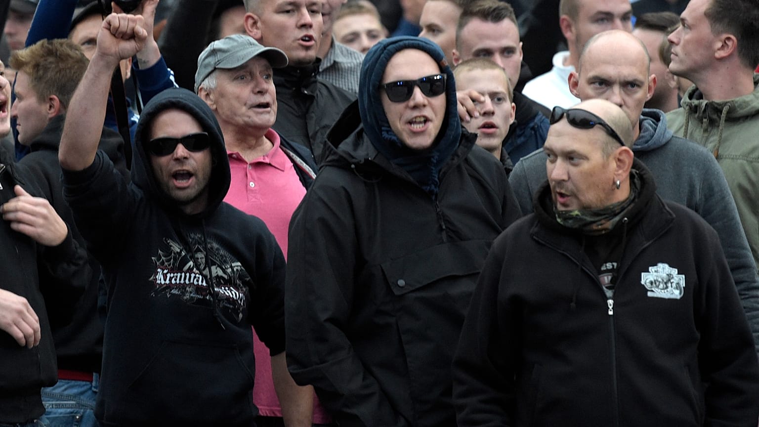 Rechte bei einer Demo in Chemnitz, Archiv