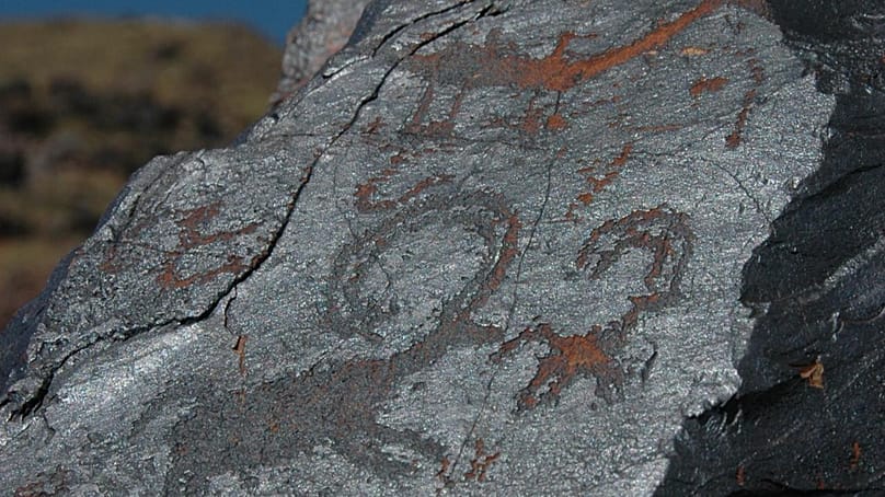 Die Petroglyphen von Eshkiolmes liegen 30 km südlich der Stadt Taldykorgan