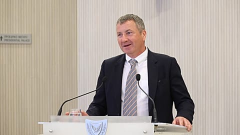 John Ardill, vice president of global exploration at ExxonMobil, speaking in Nicosia, Cyprus.