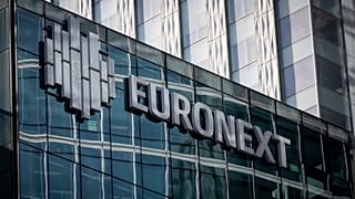 The logo of Euronext is pictured at its headquarters in the La Defense business district in Courbevoie near Paris, France, Wednesday, 1 March 2023.