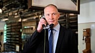Jarkko Saarimaki, head of the Finnish communications agency Traficom, is the last person to pick up a phone call by Elisa CEO Topi Manner in Helsinki. June 30, 2026