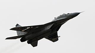 FILE - A view of a MiG-29 aircraft at Sliac Air Base, in Sliac, Slovakia, Feb. 29, 2008