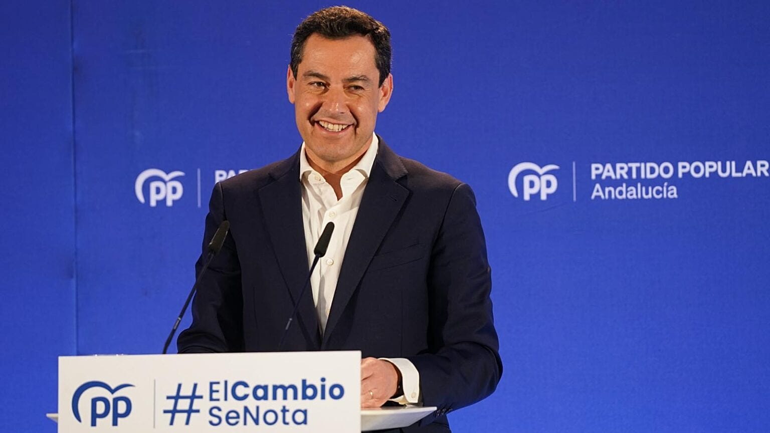 El candidato del PP a la reelección, Juanma Moreno