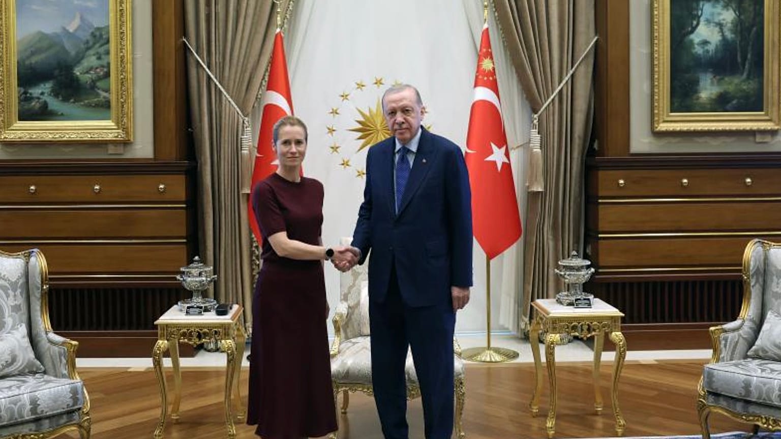 Kallas (solda) ve Erdoğan (Fotoğraf: Cumhurbaşkanlığı)