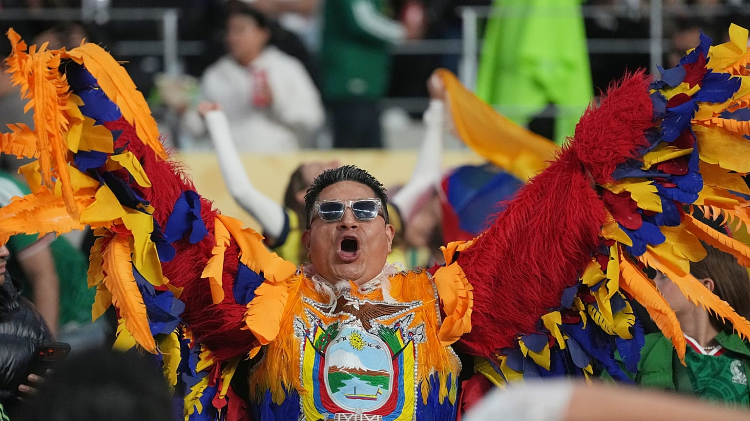 Ein Fan reagiert vor der WM-Partie der Runde der letzten 32 zwischen Mexiko und Ecuador in Mexiko-Stadt am Dienstag, 30. Juni 2026.