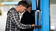 A traveller’s fingerprints are taken as part of the Entry/Exit System (EES) 