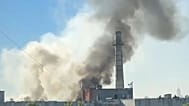 A screenshot of video purporting to show a fire at Russia's Ufa refinery, 1 July, 2026