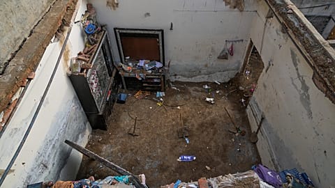 A view of Tuesday's roof collapse at a tutoring centre on the outskirts of Lahore, 1 July, 2026