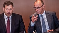 SPD-Chef Klingbeil und CDU-Chef Merz in einer Regierungssitzung in Berlin im Mai 2026