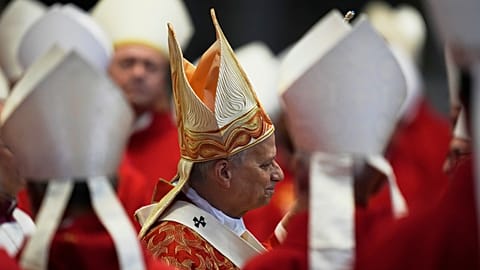 Pope Leo after the Mass celebrated in St Peter's Basilica