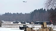 Amerykańskie pojazdy wojskowe w Arłamowie, południowa Polska