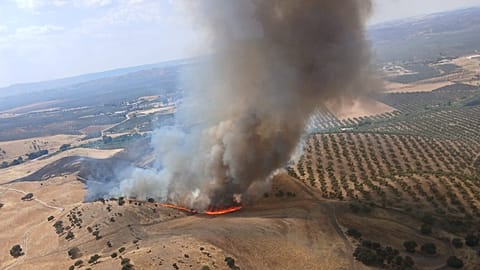 Fire in Guarromán, Jaén.