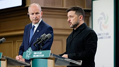 Irish Taoiseach Micheál Martin and Ukrainian President Volodymyr Zelenskyy.