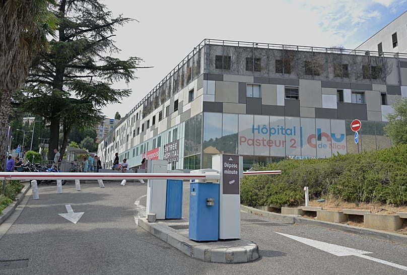 A view of a hospital where, according to reports, three people injured by an explosive device in Monaco a are being treated in Nice, 30 June, 2026