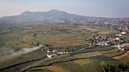 This aerial shot taken using a drone shows a general view of a village in Kendeng Mountains in Rembang, Central Java, Indonesia, Friday, June 19, 2026. (AP Photo/Ibrahim AS)