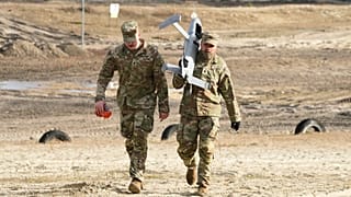 El sistema de drones American Merops, utilizado por Polonia y Rumanía para interceptar drones rusos, el 18 de noviembre de 2025 en Polonia