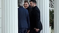 Ukrainian President Volodymyr Zelenskyy and and his wife Olena Zelenska with Irish President Catherine Connolly as they arrive in Ireland, on Tuesday Dec. 2, 2025. 