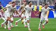 Players of Morocco react after the World Cup round of 16 soccer match against Canada in Houston, Saturday, July 4, 2026.