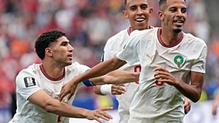 يحتفل المغربي عز الدين أوناهي، على اليمين، بعد تسجيله الهدف الافتتاحي ضد كندا خلال مباراة دور الـ16 لكأس العالم لكرة القدم في هيوستن، السبت 4 يوليو 2026. 