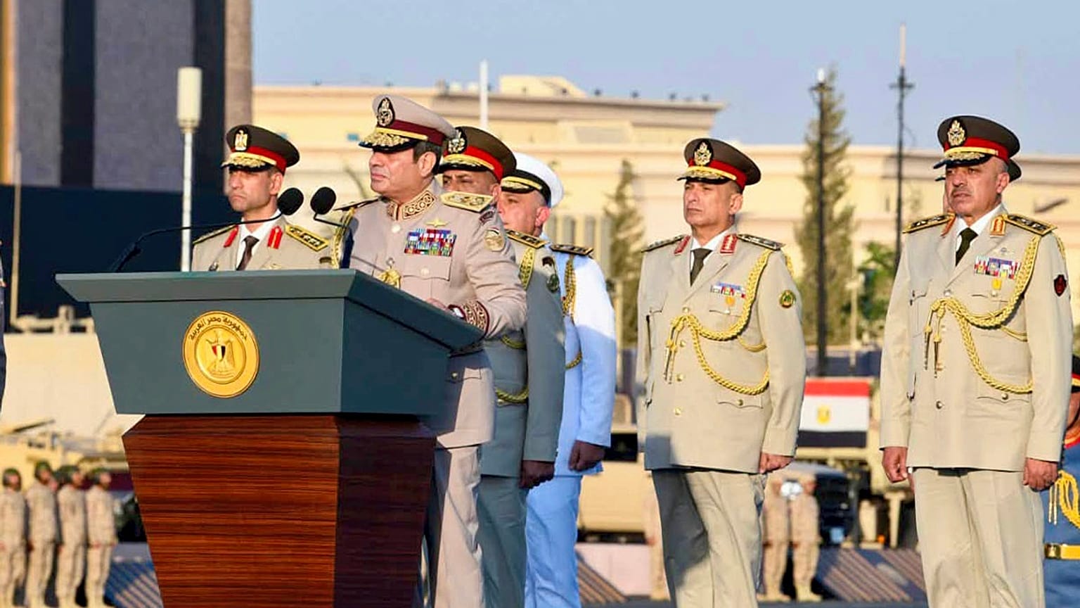 Egyptian President Abdel Fattah el-Sisi during the inauguration of Egypt's new Strategic Command Headquarters in the New Administrative Capital.