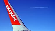 File - The logo of the 'easyJet' airline is seen on a wing of an airplane on a flight from Milan, Italy, to Berlin, Germany, on Monday, 23. Feb. 2026. 