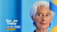 President of European Central Bank Christine Lagarde addresses the media during a press conference after an ECB's governing council meeting in Frankfurt, Germany,