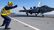 Royal Navy F-35B fighters of UK Carrier Strike Group launch from HMS Prince of Wales to intercept a Russian military aircraft, 2 July, 2026