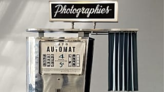 A vintage photo booth, restored and preserved by French company Fotoautomat. 