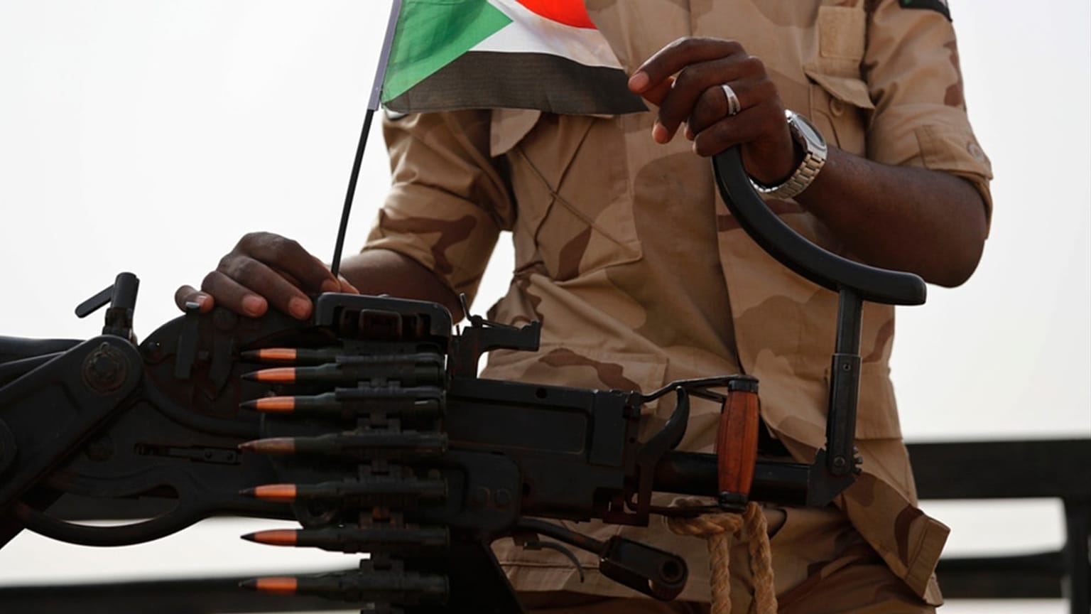 FILE - A Sudanese soldier from the Rapid Support Forces or RSF stands on his vehicle in the East Nile province, Sudan, on June 22, 2019