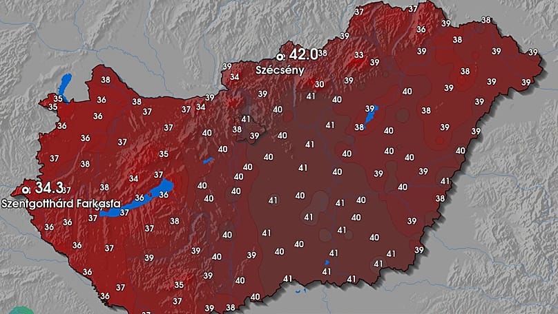 2026. június 30-i hőmérsékleti térkép 